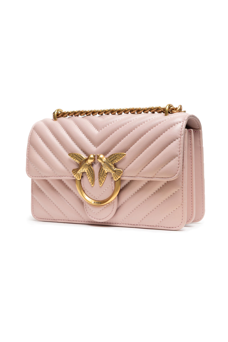 PINKO Powder Pink Love One Mini Shoulder Bag - Élégance et Style