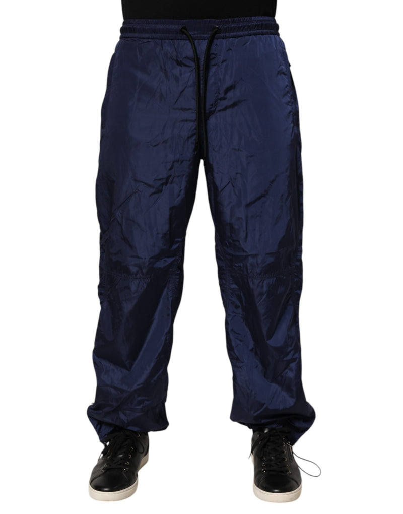 Pantalon de jogging droit en nylon bleu Dolce &amp; Gabbana
