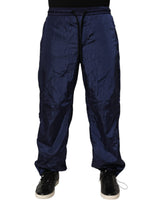 Pantalon de jogging droit en nylon bleu Dolce &amp; Gabbana