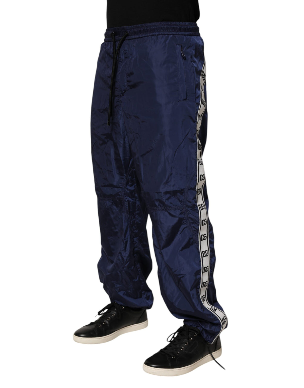 Pantalon de jogging droit en nylon bleu Dolce &amp; Gabbana