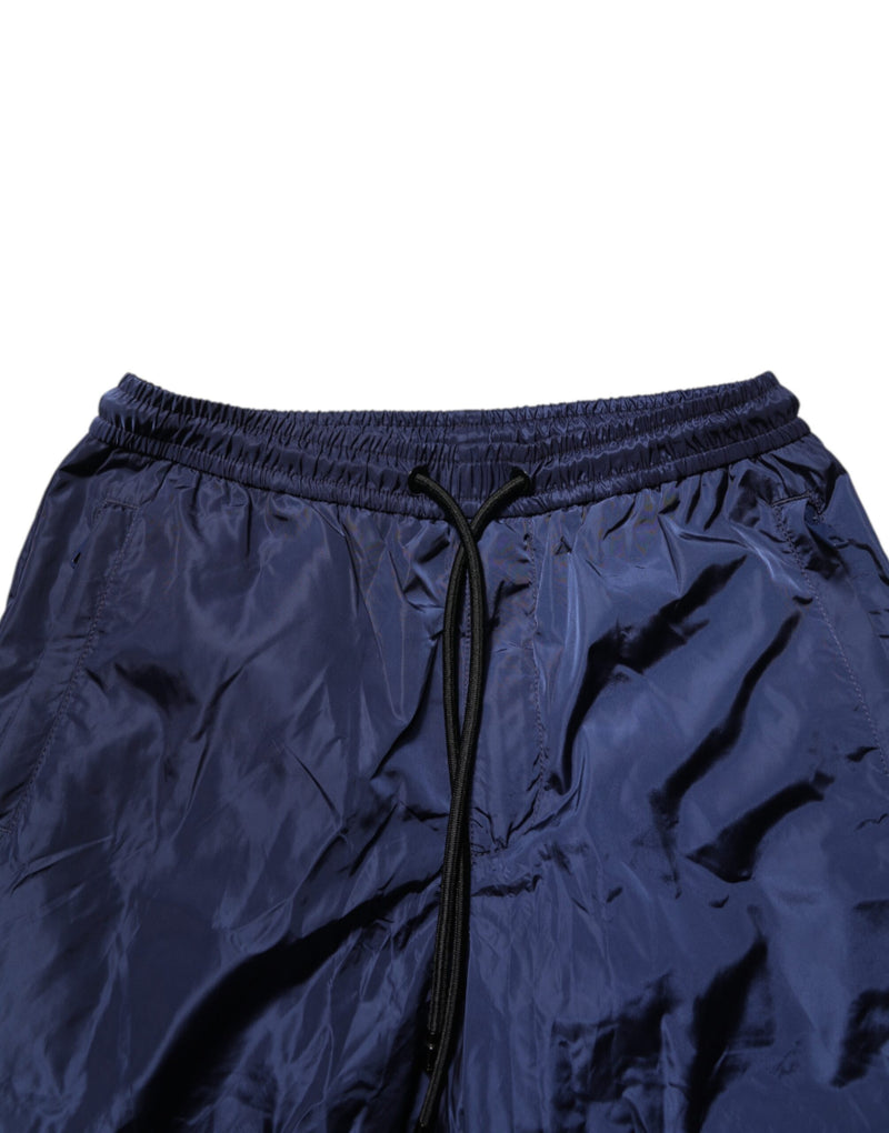 Pantalon de jogging droit en nylon bleu Dolce &amp; Gabbana