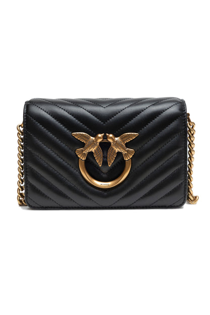 Mini sac à bandoulière Love Click en cuir noir de PINKO