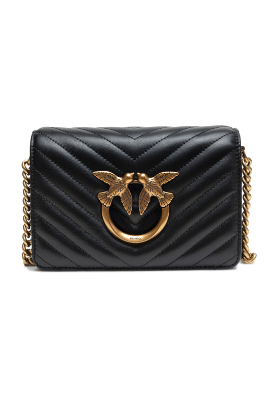 Mini sac à bandoulière Love Click en cuir noir de PINKO