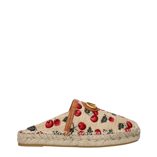 Sandales-nu-pieds en raffia beige Valentino Garavani