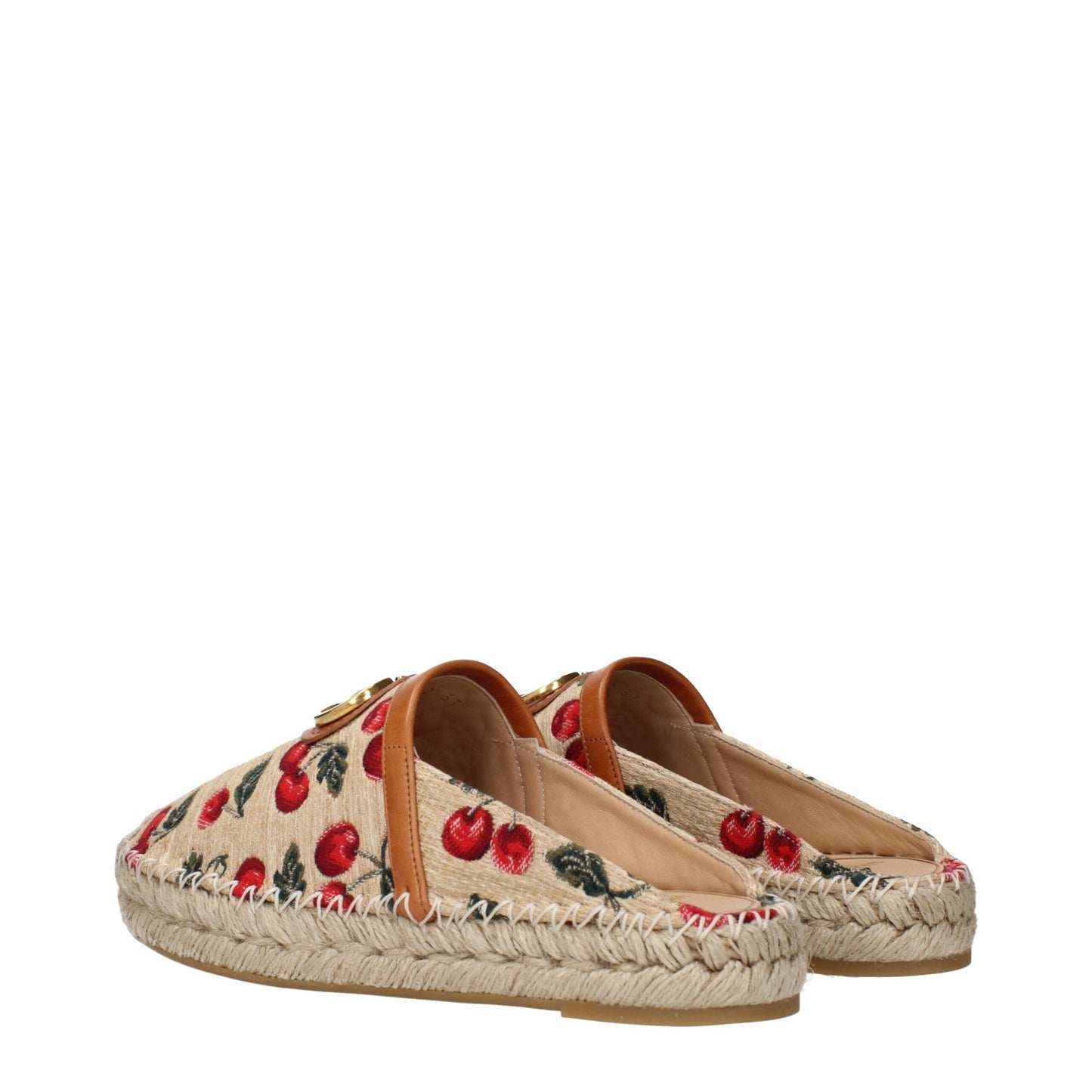 Sandales-nu-pieds en raffia beige Valentino Garavani