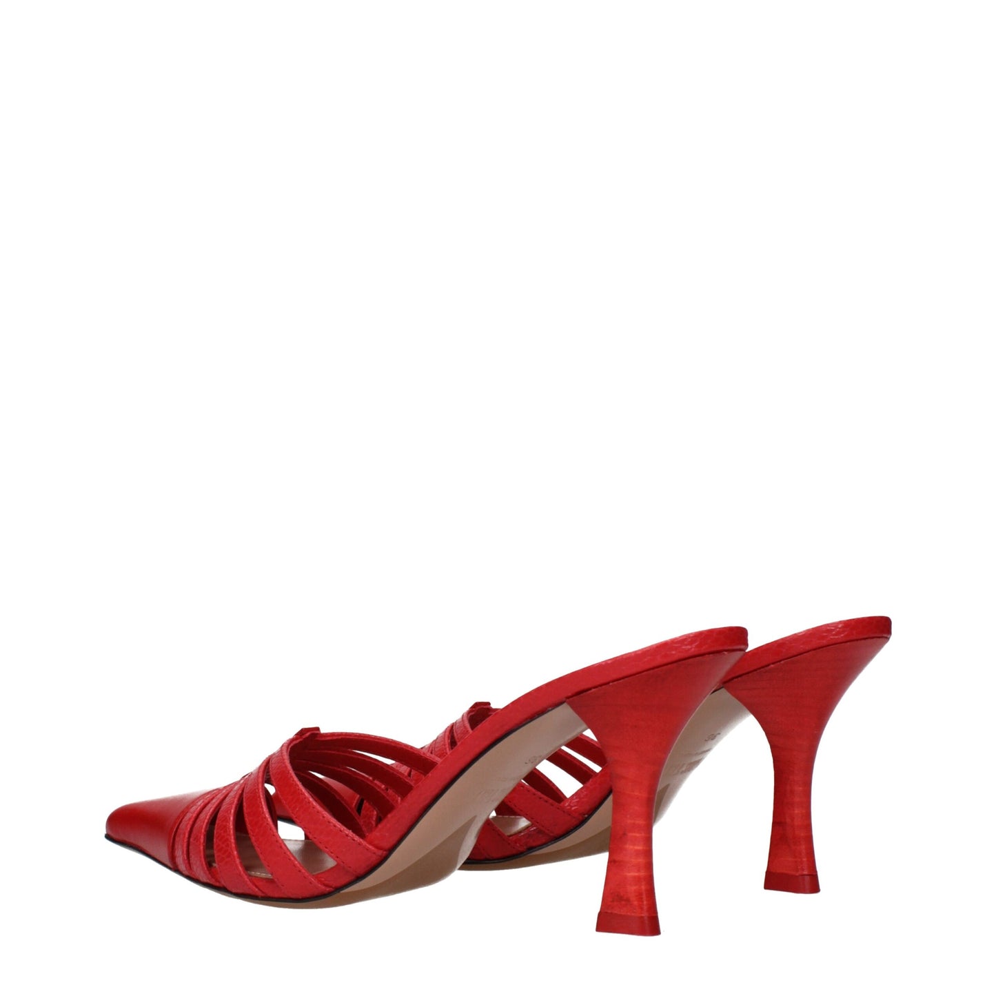 Sandales à talons aiguilles en cuir rouge Paris Texas