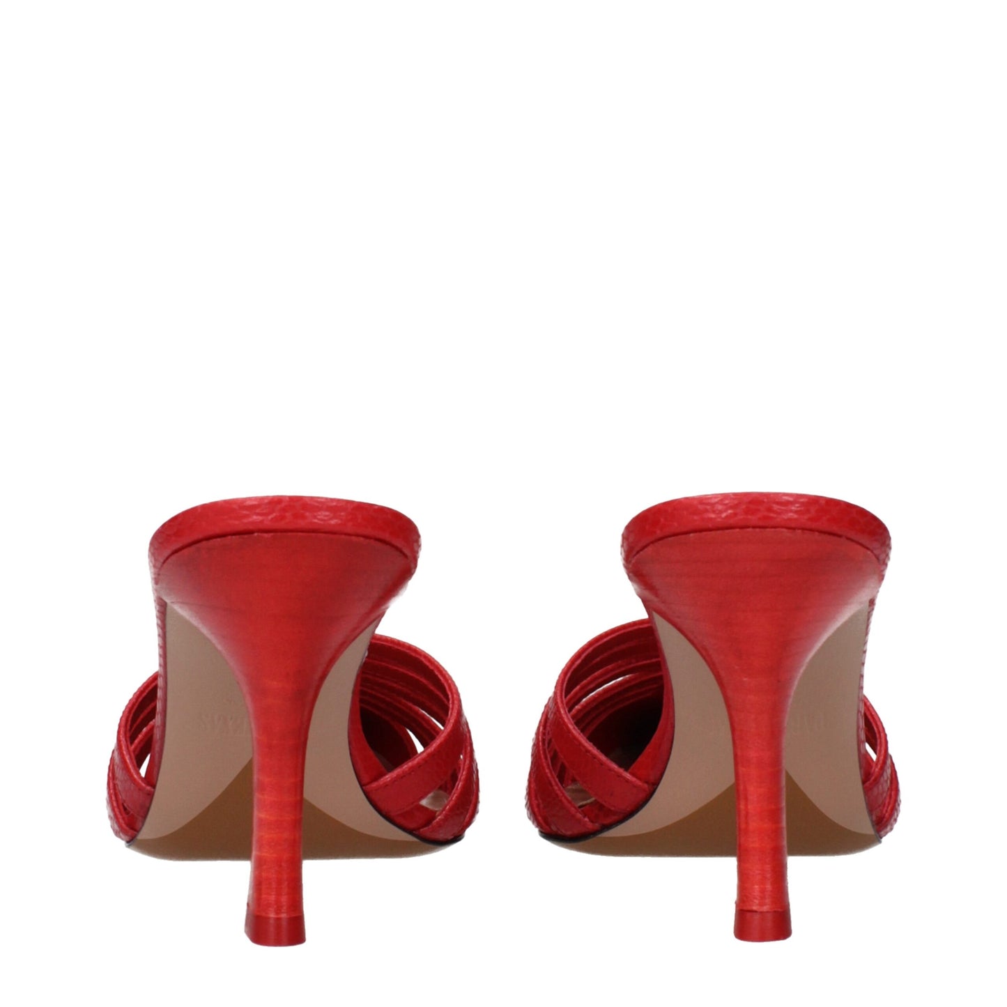 Sandales à talons aiguilles en cuir rouge Paris Texas
