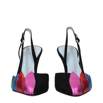 Escarpins à talons hauts en cuir noir Valentino Garavani