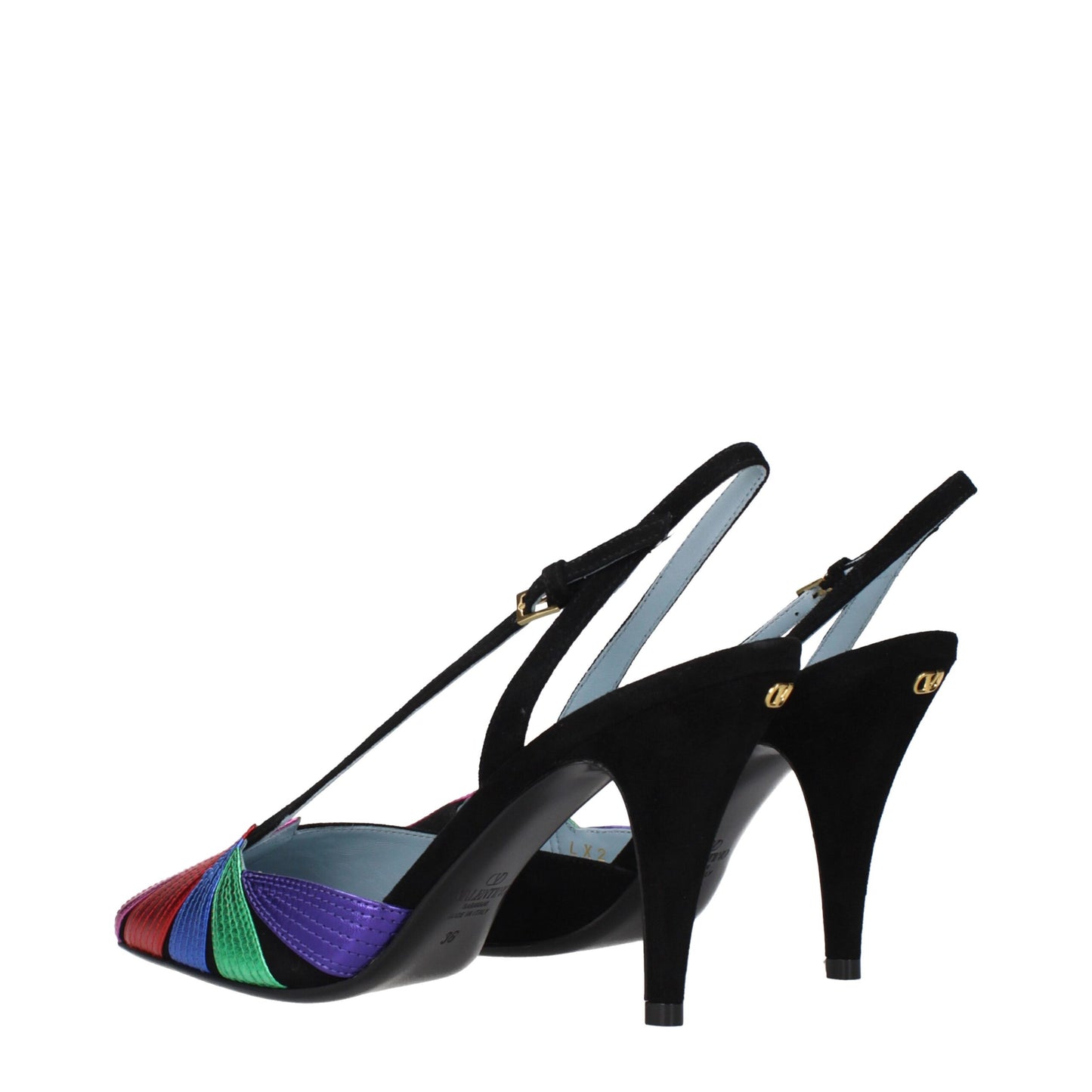 Escarpins à talons hauts en cuir noir Valentino Garavani
