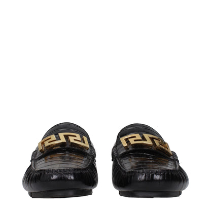 Brogues à enfiler en cuir noir de Versace