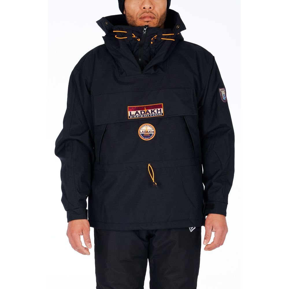 Ladakh Black Polyester Men's Short-cut Jacket
