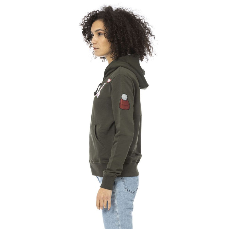 Mr&Mrs Italy Green Cotton Women Sweatshirt Top - Stylish Comfort