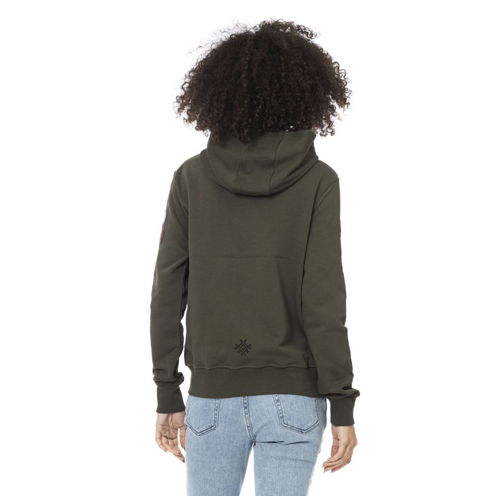 Mr&Mrs Italy Green Cotton Women Sweatshirt Top - Stylish Comfort