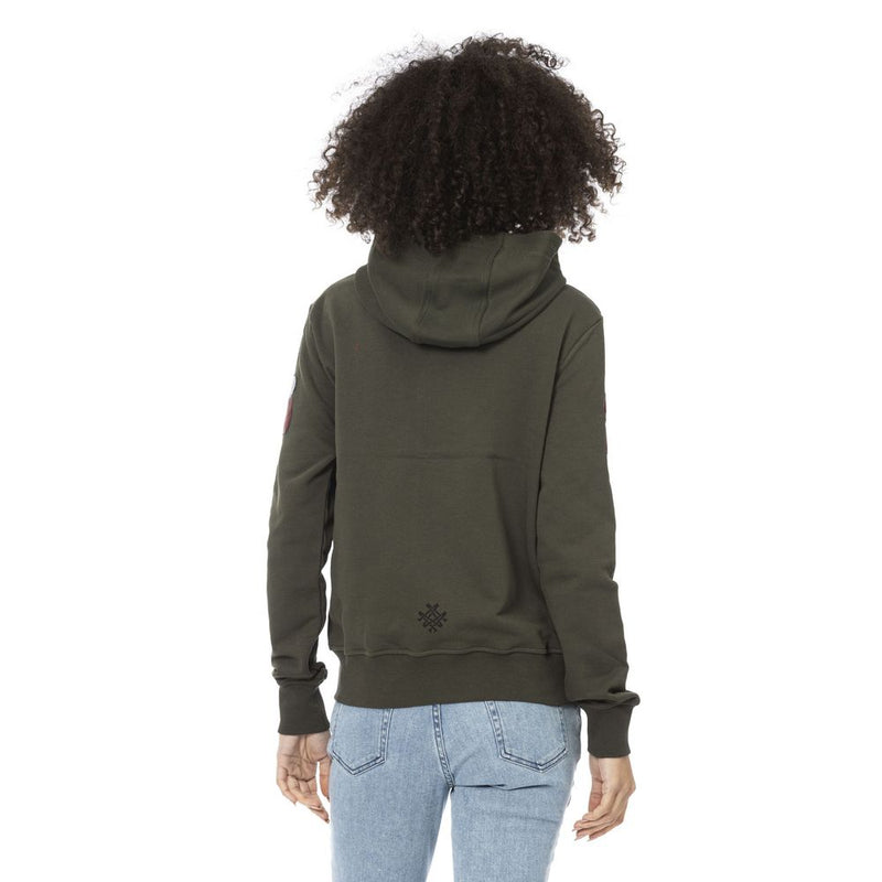 Mr&Mrs Italy Green Cotton Women Sweatshirt Top - Stylish Comfort