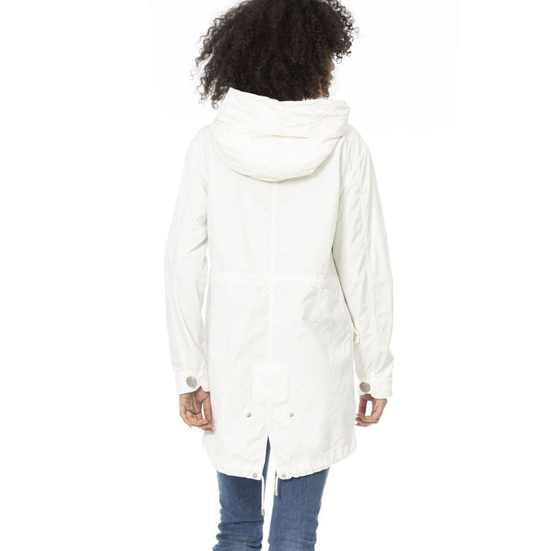 Mr&Mrs Italy White Cotton Women Parka - Luxurious Urban Outerwear