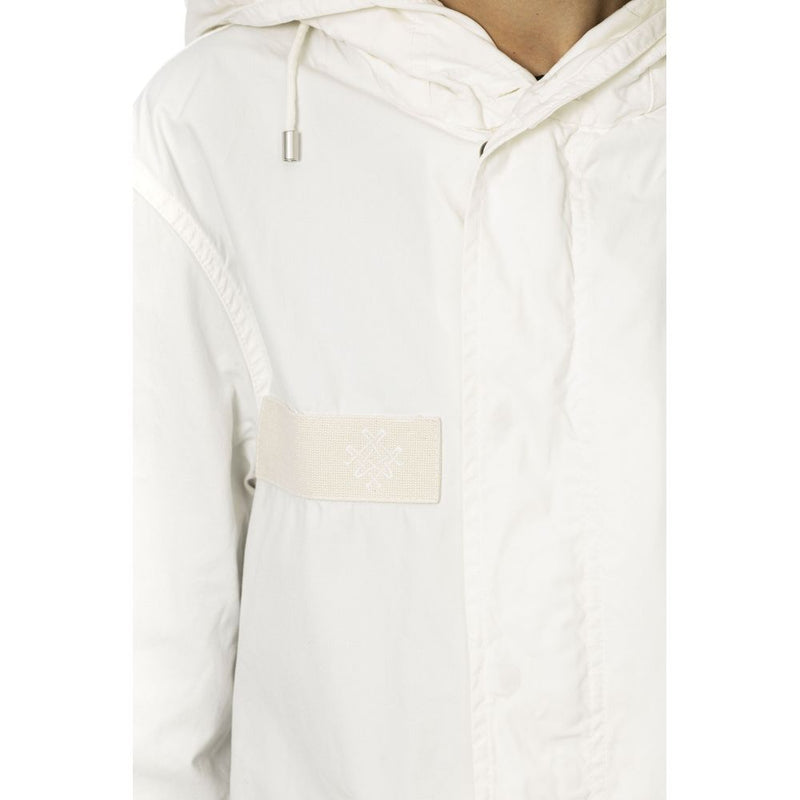 Mr&Mrs Italy White Cotton Women Parka - Luxurious Urban Outerwear