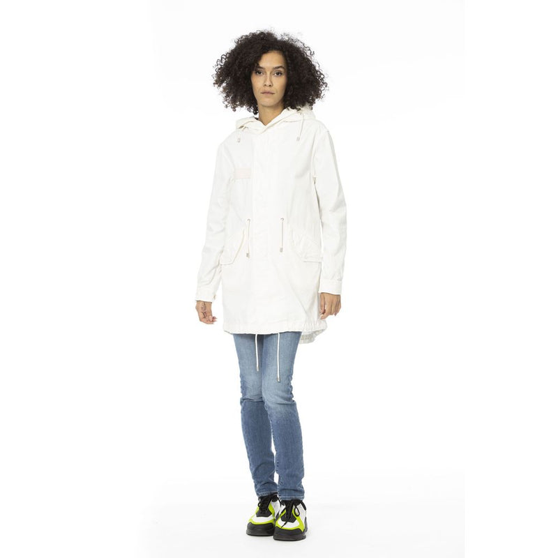 Mr&Mrs Italy White Cotton Women Parka - Luxurious Urban Outerwear