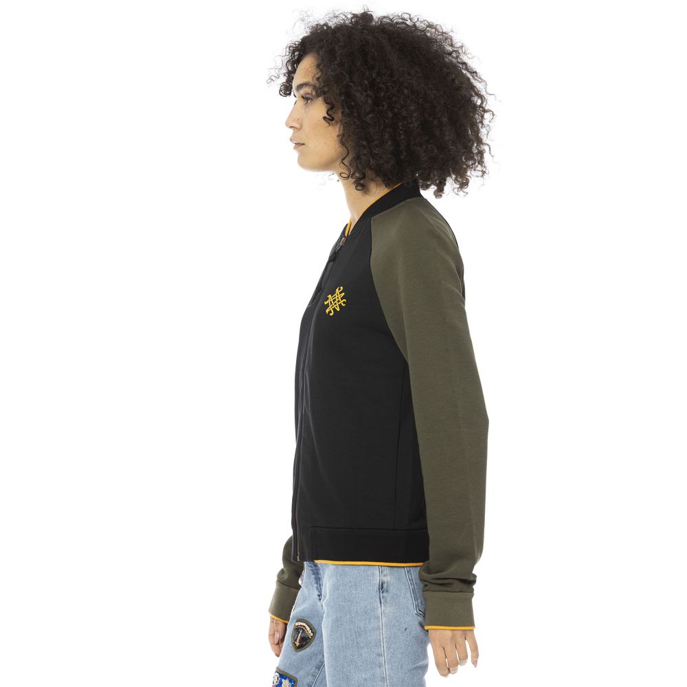 Mr&Mrs Italy Black Cotton Women Sweater - Luxurious Comfort