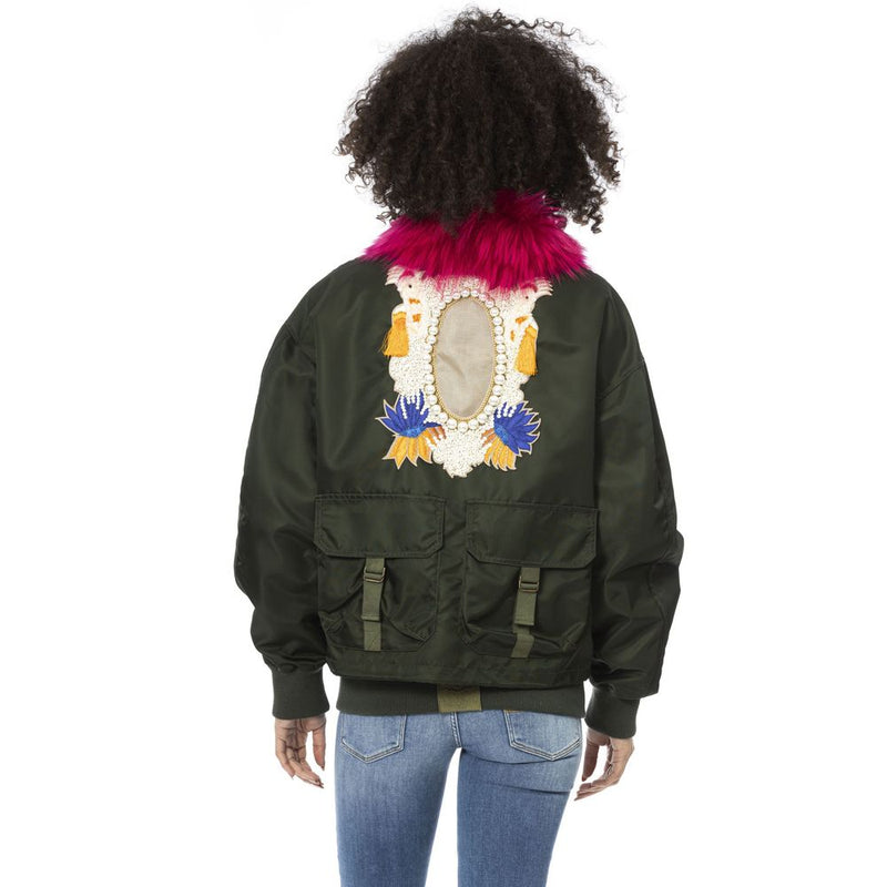 Veste Bomber Femme Verte en Polyamide Mr&Mrs Italy