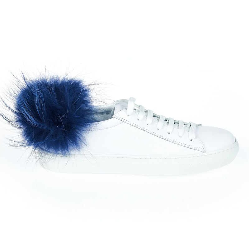 Mr&Mrs Italy White Leather Women Sneaker with Fur Detail