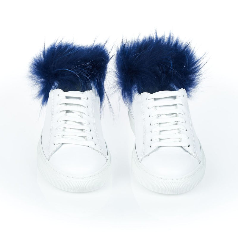 Mr&Mrs Italy White Leather Women Sneaker with Fur Detail
