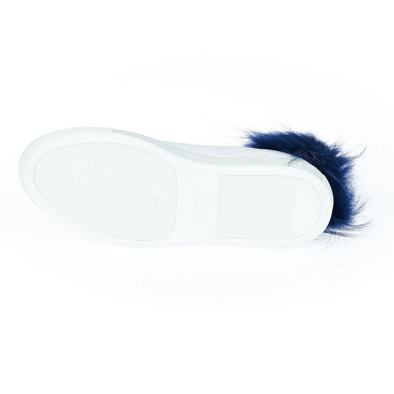 Mr&Mrs Italy White Leather Women Sneaker with Fur Detail