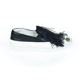 Mr&Mrs Italy Black Bovine Leather Women Slip-on Shoe