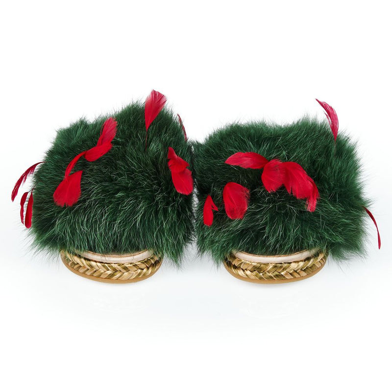 Mr&Mrs Italy Green Lamb Leather Women Sandal - Luxury Footwear