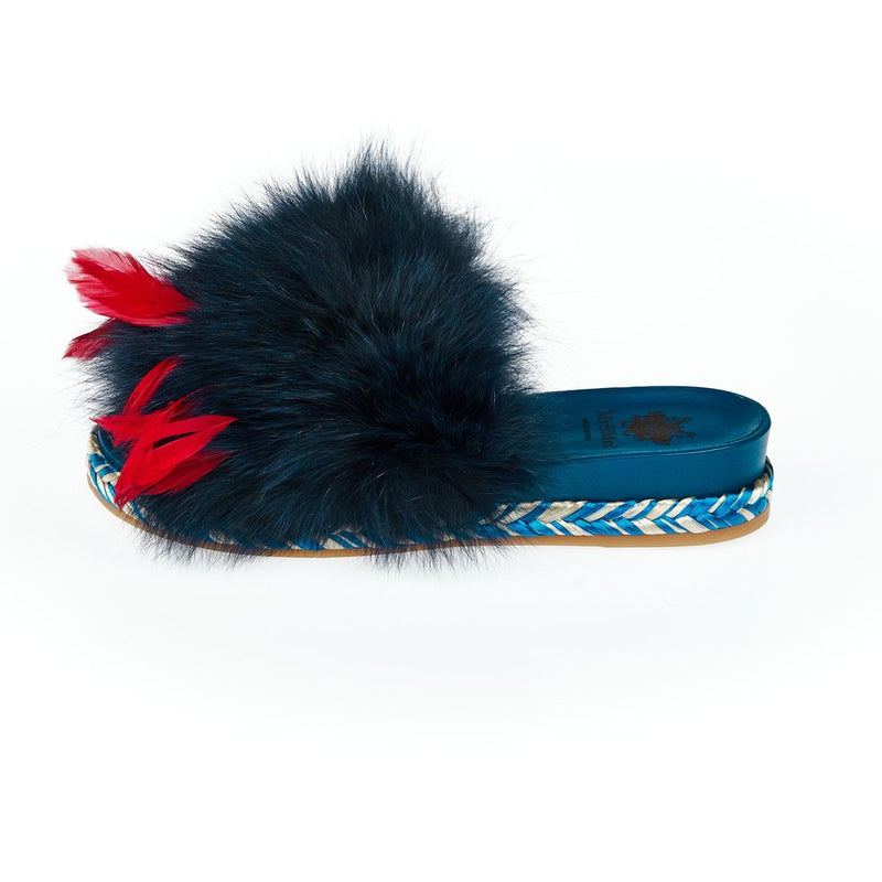 Sandales en cuir d'agneau bleu pour femmes Mr&Mrs Italy