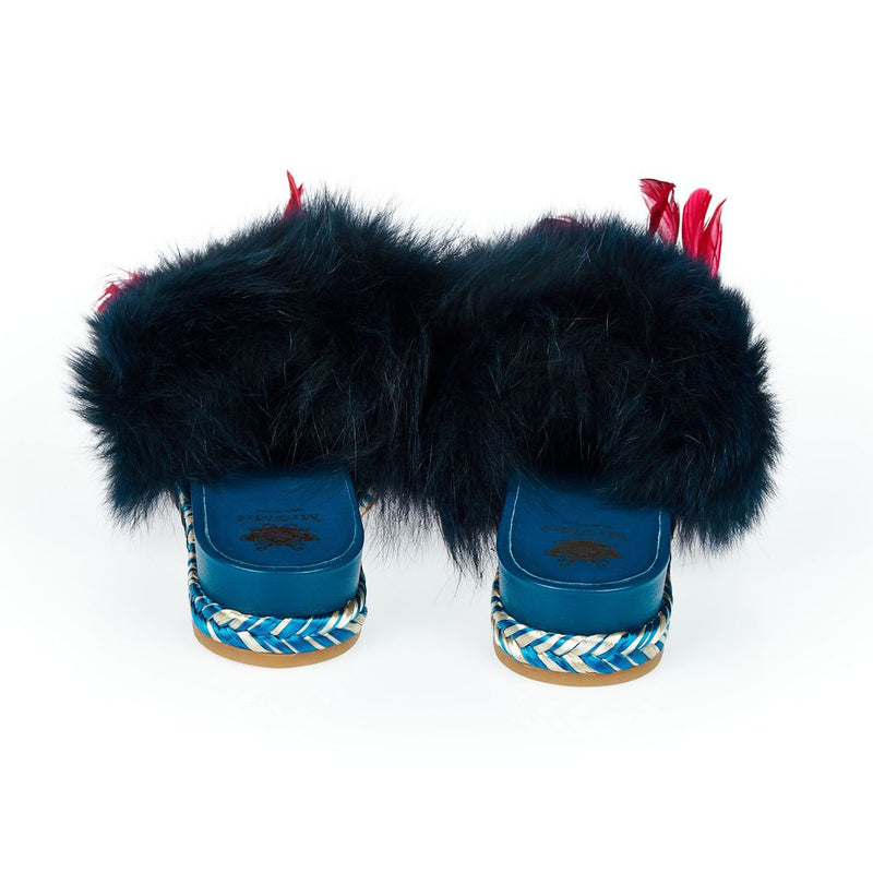Sandales en cuir d'agneau bleu pour femmes Mr&Mrs Italy