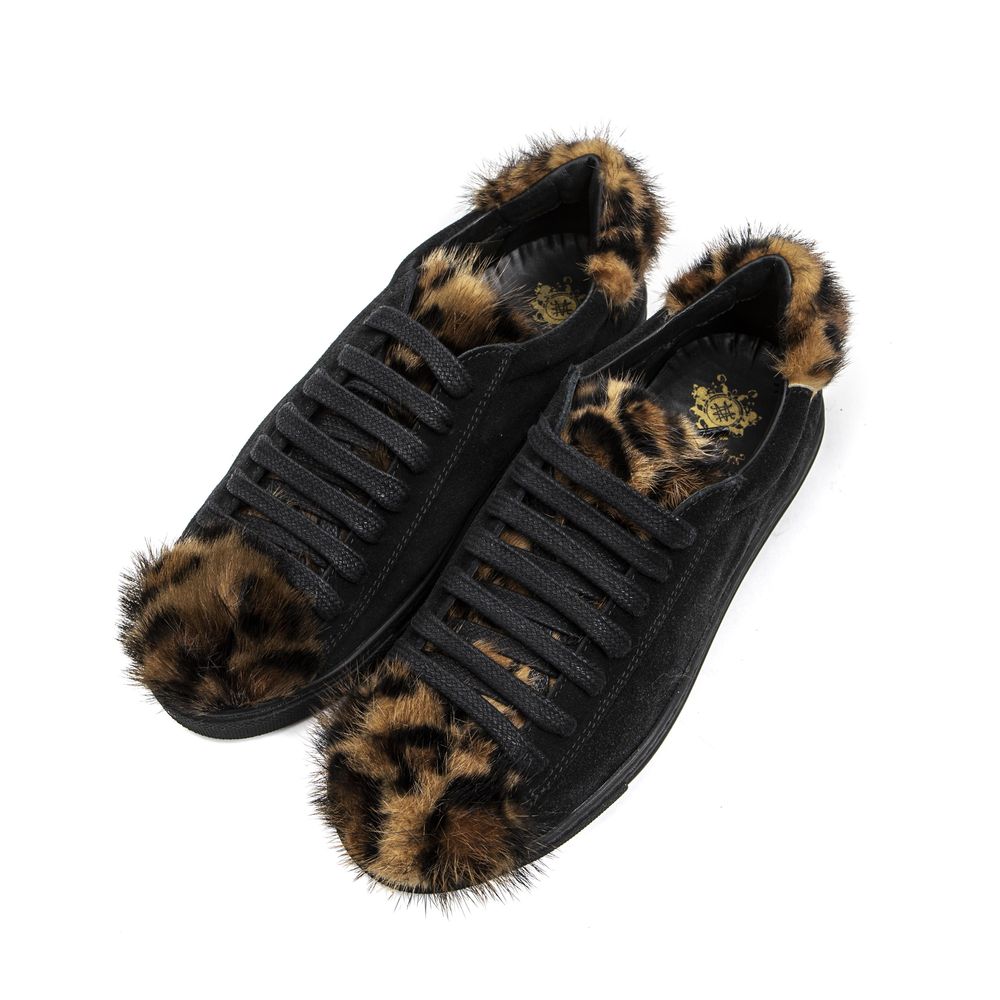 Mr&Mrs Italy Black Leather Women's Sneakers - Stylish Comfort