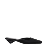 Prada Black Satin Flat Sandals for Women - Elegant & Comfortable