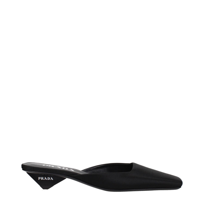 Prada Black Satin Flat Sandals for Women - Elegant & Comfortable
