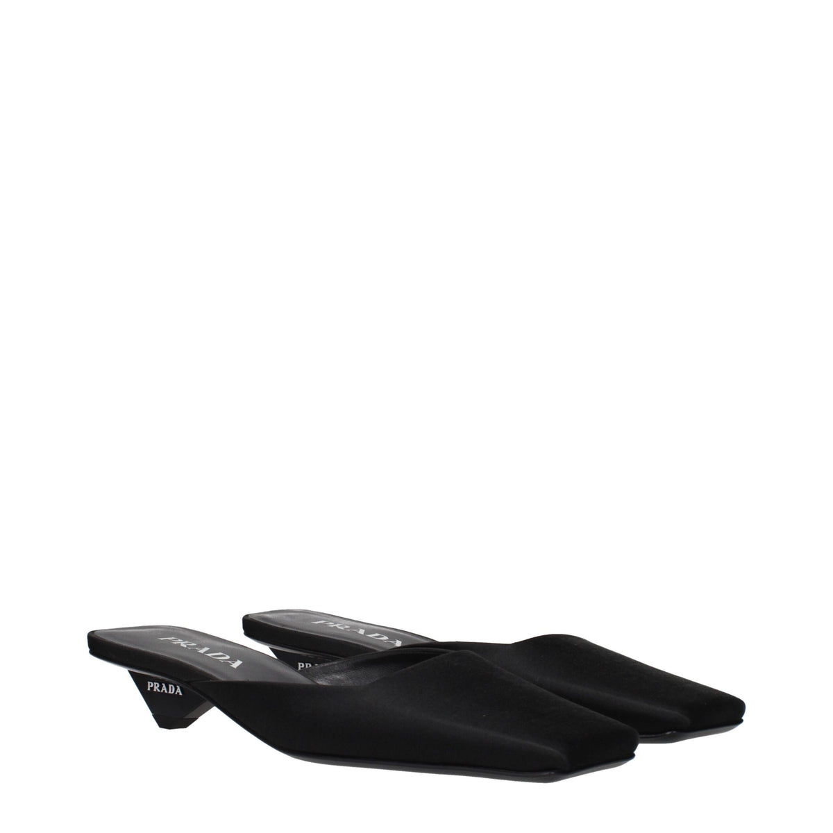 Prada Black Satin Flat Sandals for Women - Elegant & Comfortable