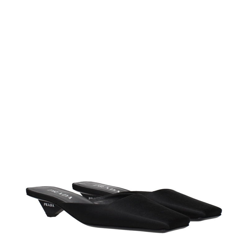Prada Black Satin Flat Sandals for Women - Elegant & Comfortable