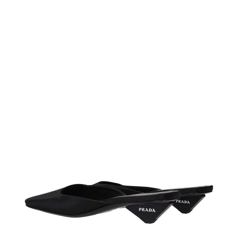 Prada Black Satin Flat Sandals for Women - Elegant & Comfortable