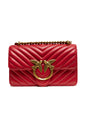 PINKO Sac à main mini porté épaule Love One en cuir rouge