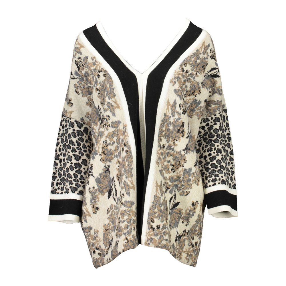 Pull en Laine Beige Blugirl avec Détails Contrastes