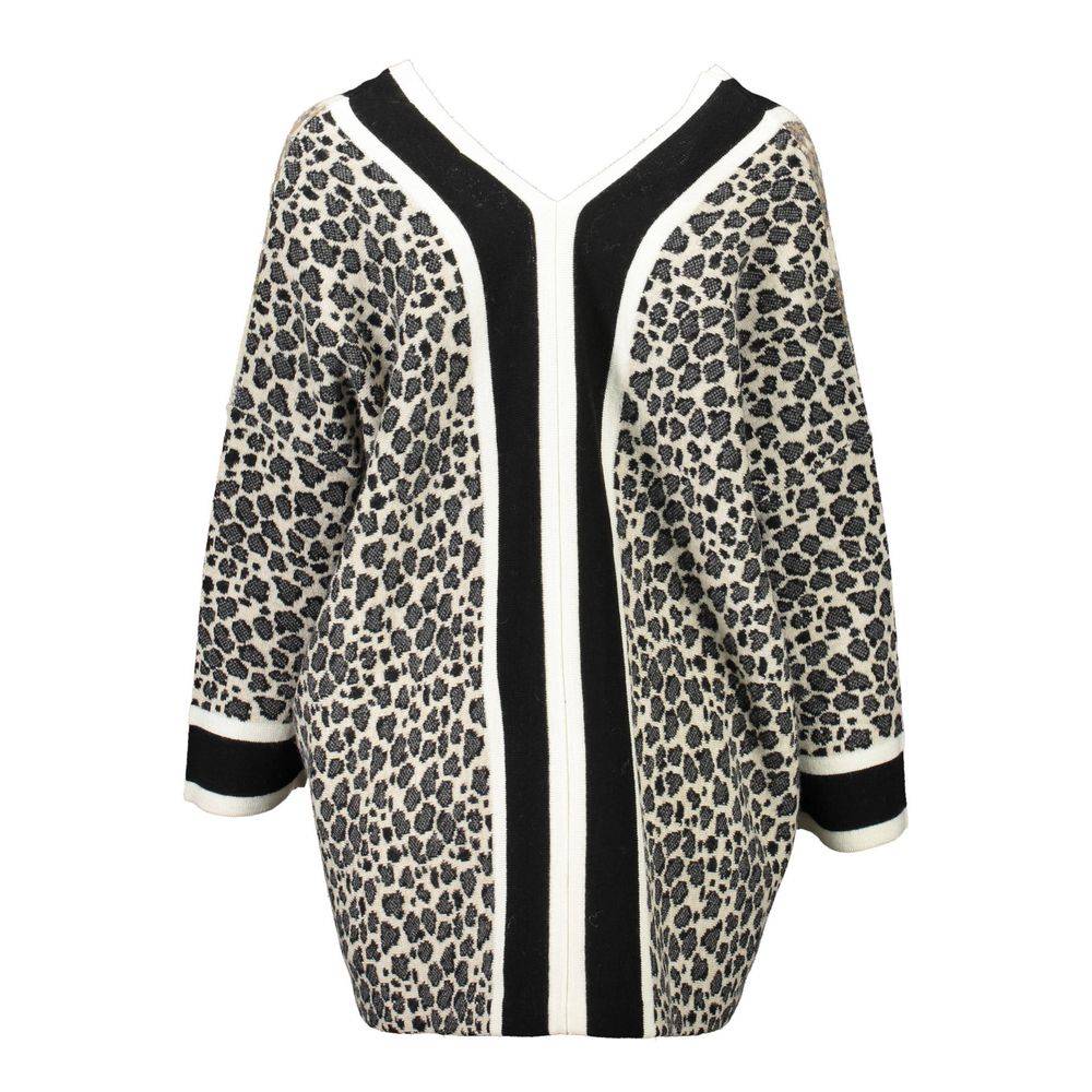 Pull en Laine Beige Blugirl avec Détails Contrastes