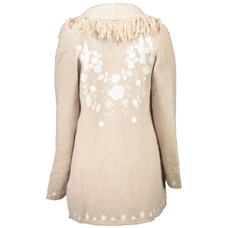Blugirl Beige Wool Sweater - Elegant Long-Sleeved Cardigan