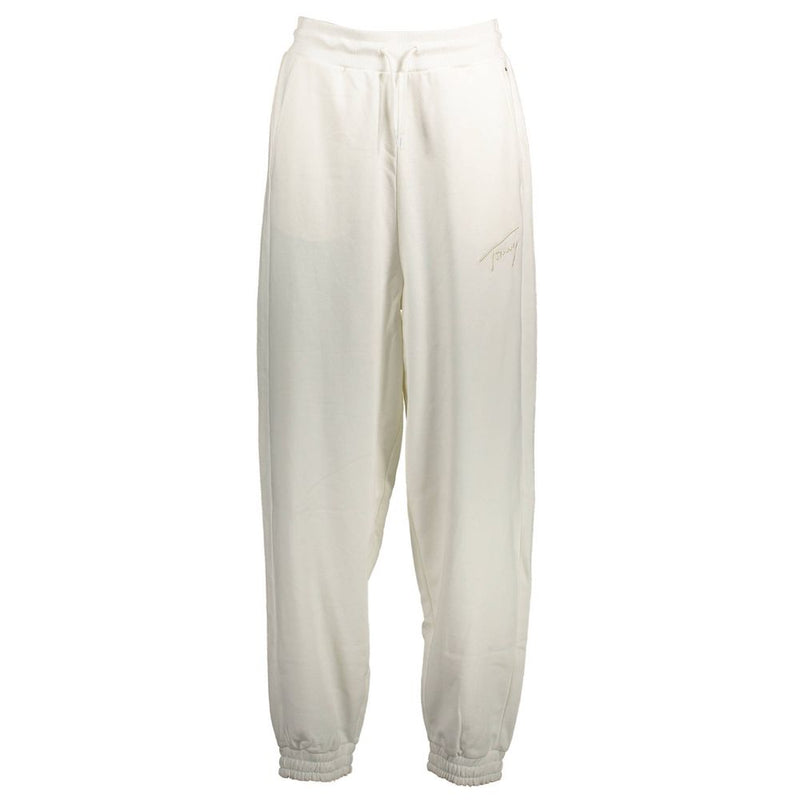 Tommy Hilfiger White Cotton Pant - Pantalon de sport élégant
