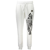 Cavalli Class Pantalon Blanc en Coton - Trousers Sportifs avec Logo