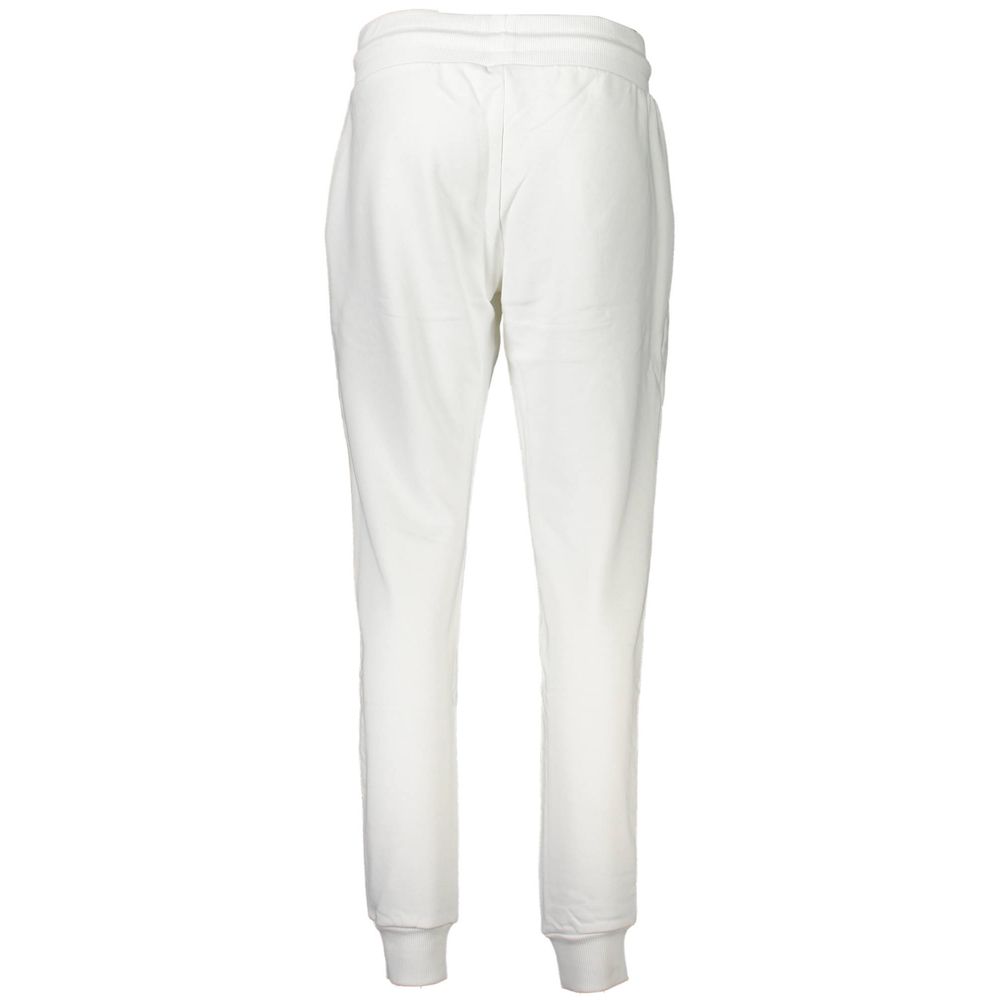 Cavalli Class Pantalon Blanc en Coton - Trousers Sportifs avec Logo