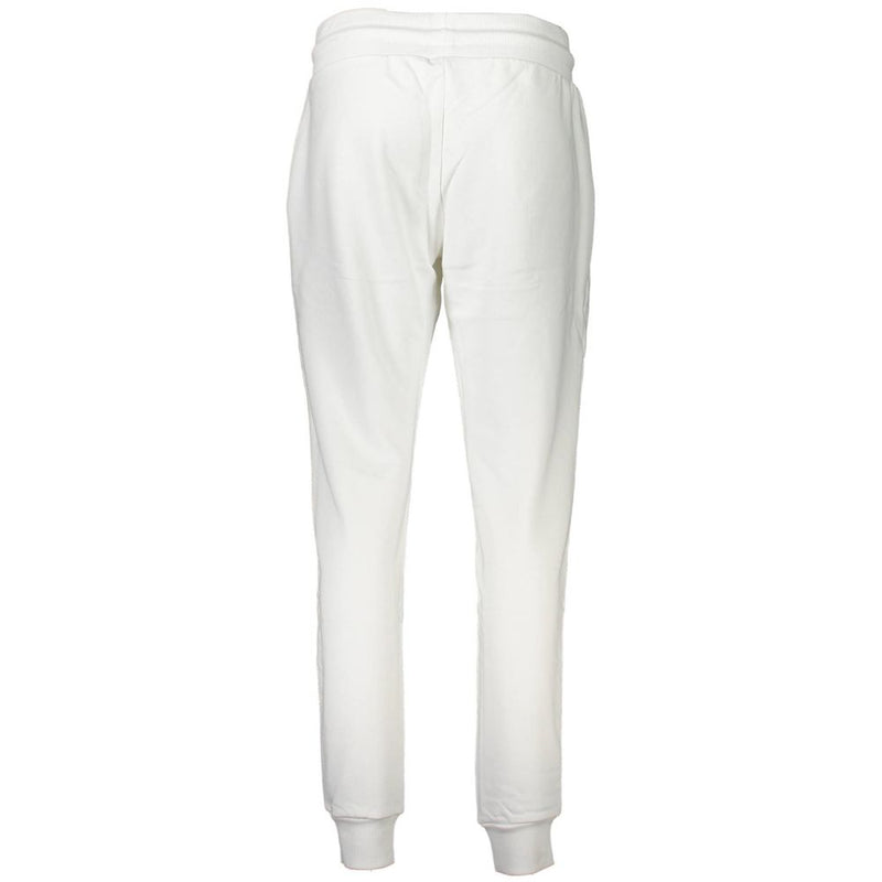 Cavalli Class Pantalon Blanc en Coton - Trousers Sportifs avec Logo