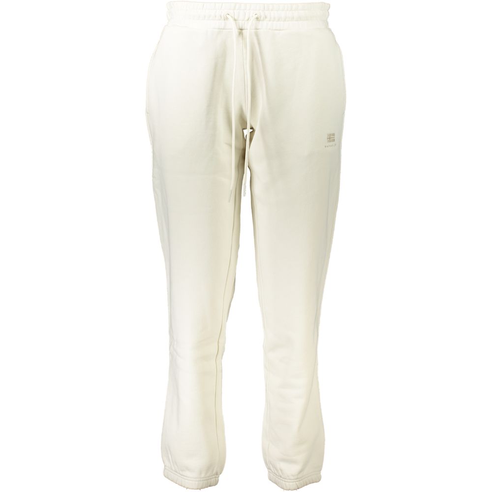Pantalon Napapijri Blanc en Coton - Trousers Sportifs Élégants pour Femmes