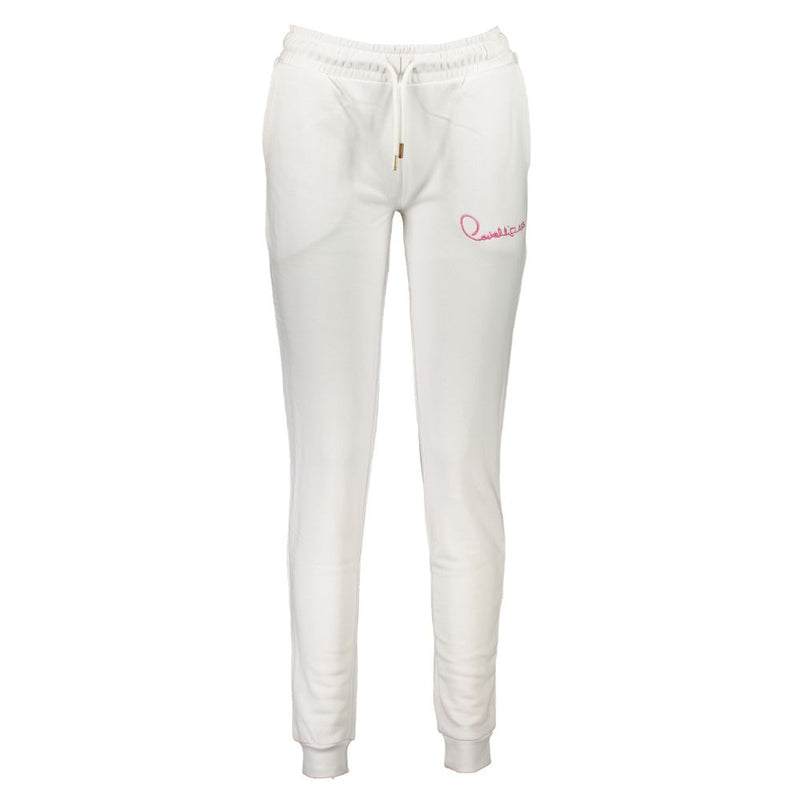 Cavalli Class White Cotton Pant - Stylish Sports Trousers