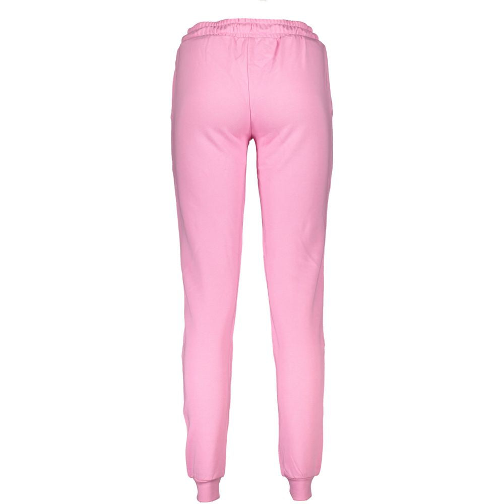 Cavalli Class Pink Cotton Pant - Trousers de Sport Élégants