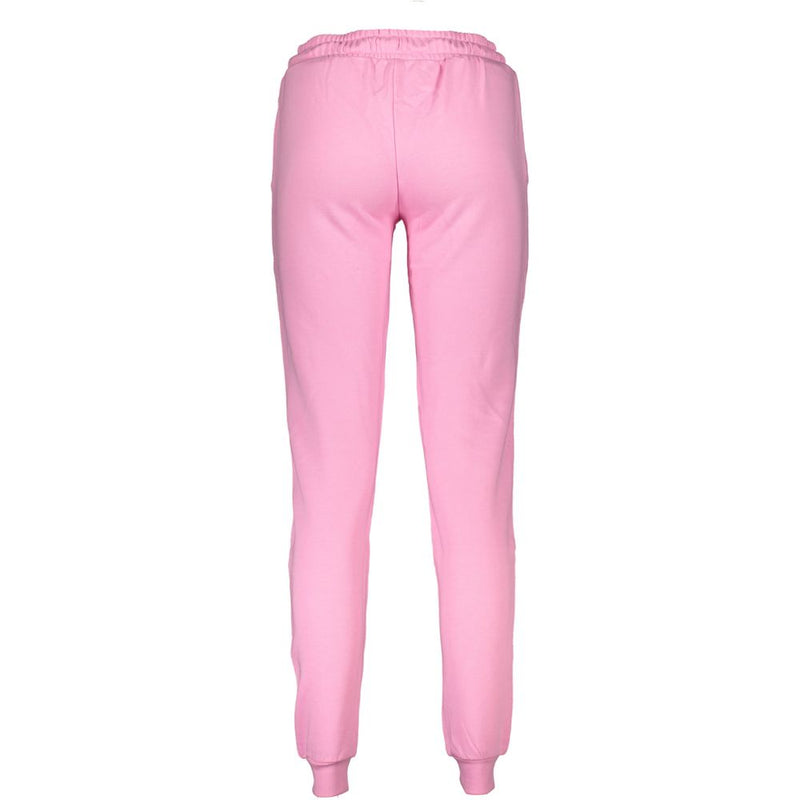 Cavalli Class Pink Cotton Pant - Trousers de Sport Élégants