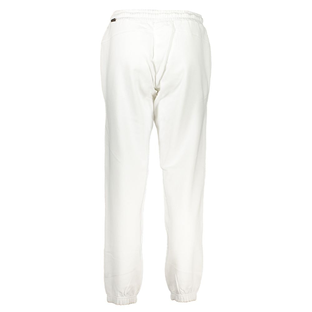 Napapijri White Cotton Pant - Trousers Confortables pour Femmes
