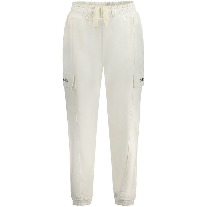 Guess Jeans Pantalon Blanc en Coton - Élégance et Confort